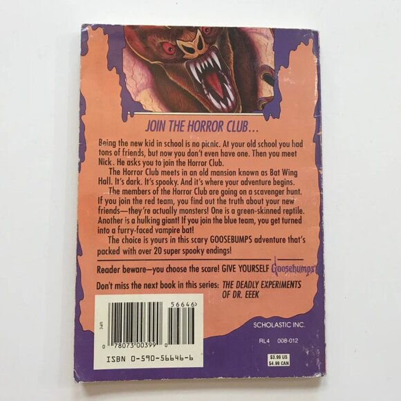 Give Yourself Goosebumps Paperback Book #3 Trapped in Bat Wing Hall - Picture 4 of 4